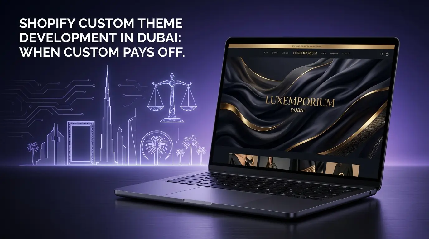 Shopify Custom Theme Development in Dubai: When Custom Pays Off blog visual